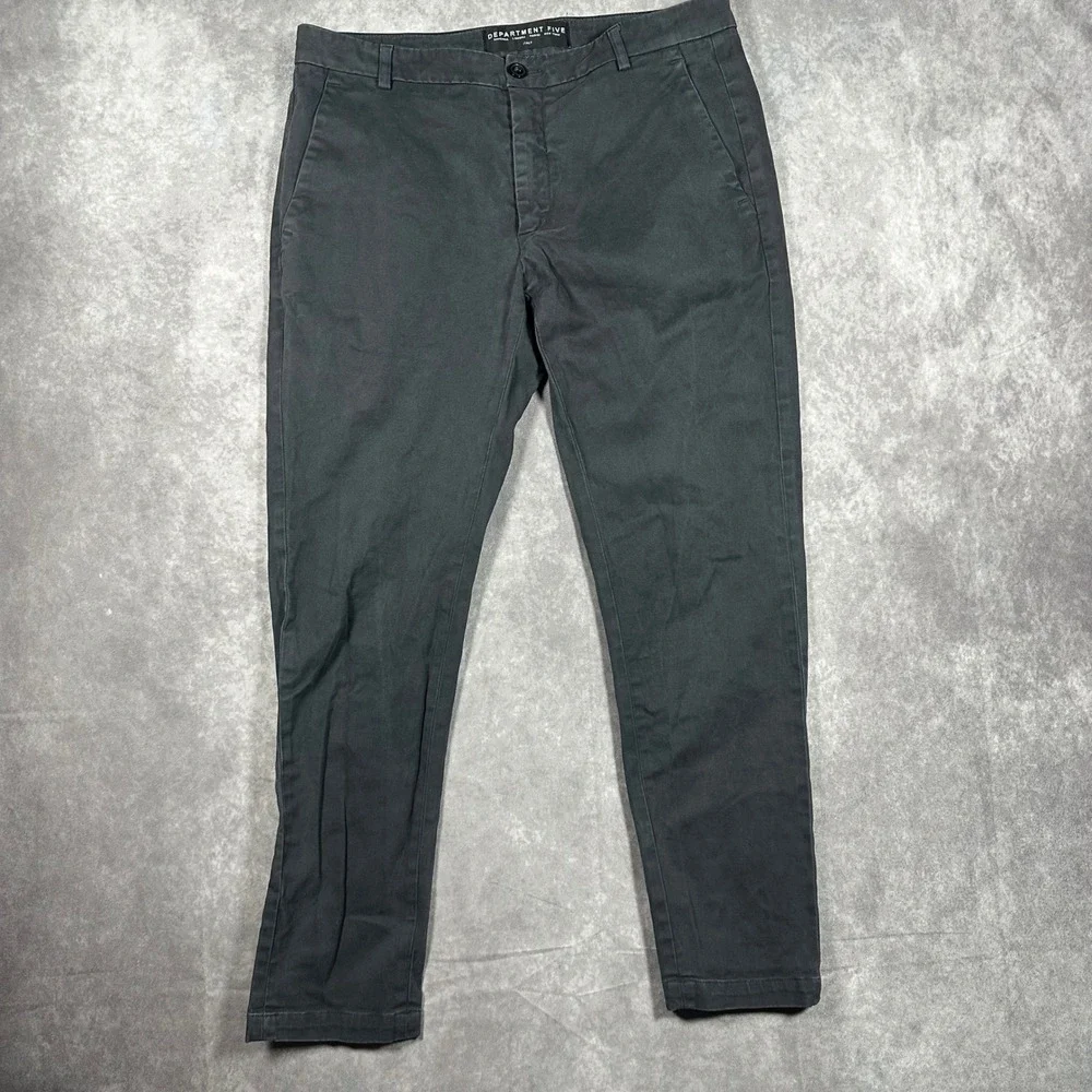 Department Five Mens Chino Pants Dark Grey Slim Fit Made in Italy Size 32 Luxury